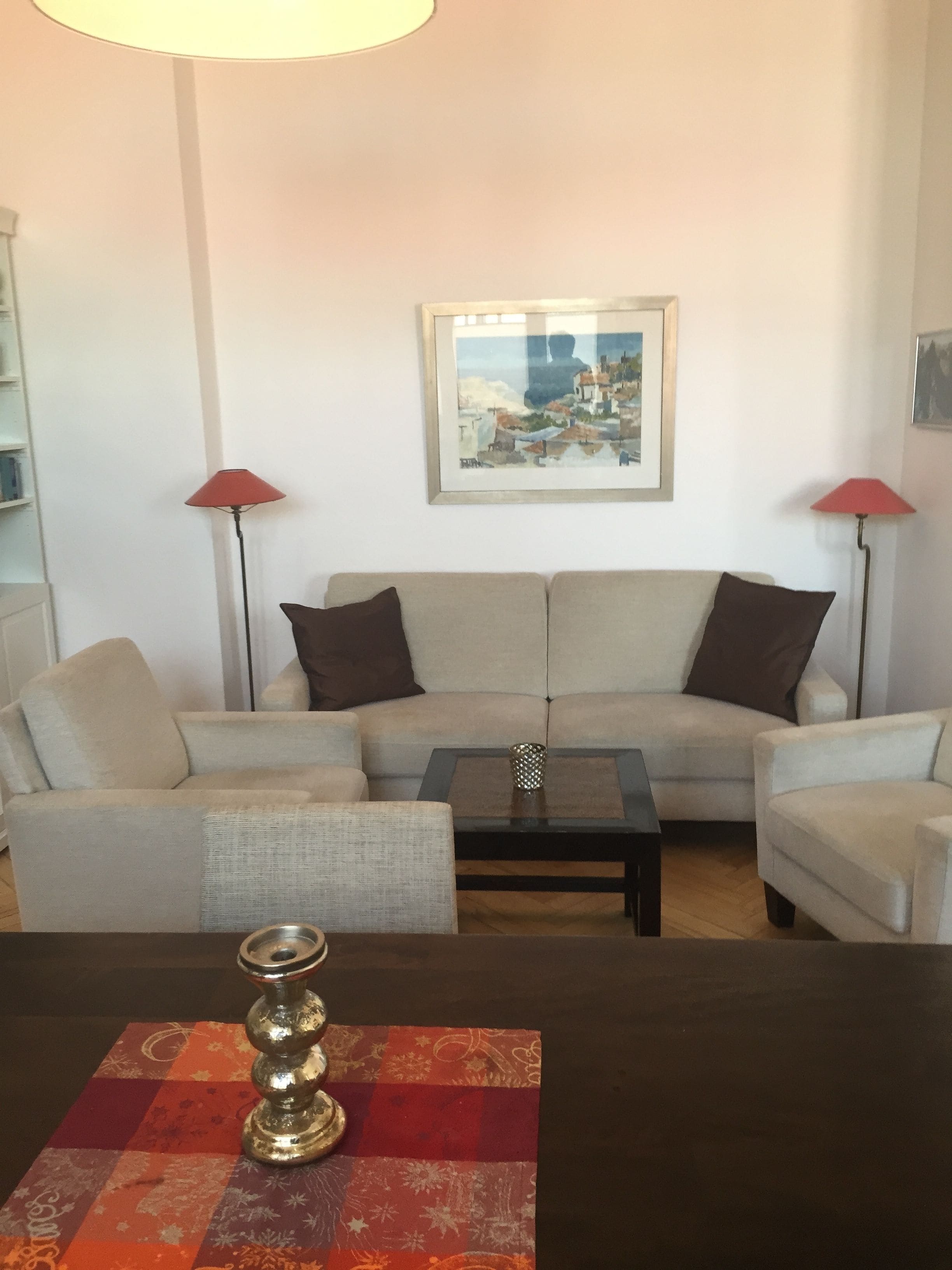 premium apartment | living area | 40-inch flat-screen tv with satellite channels, tv, pay films