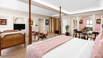 Premium bedding, desk, blackout drapes, iron/ironing board (on request)