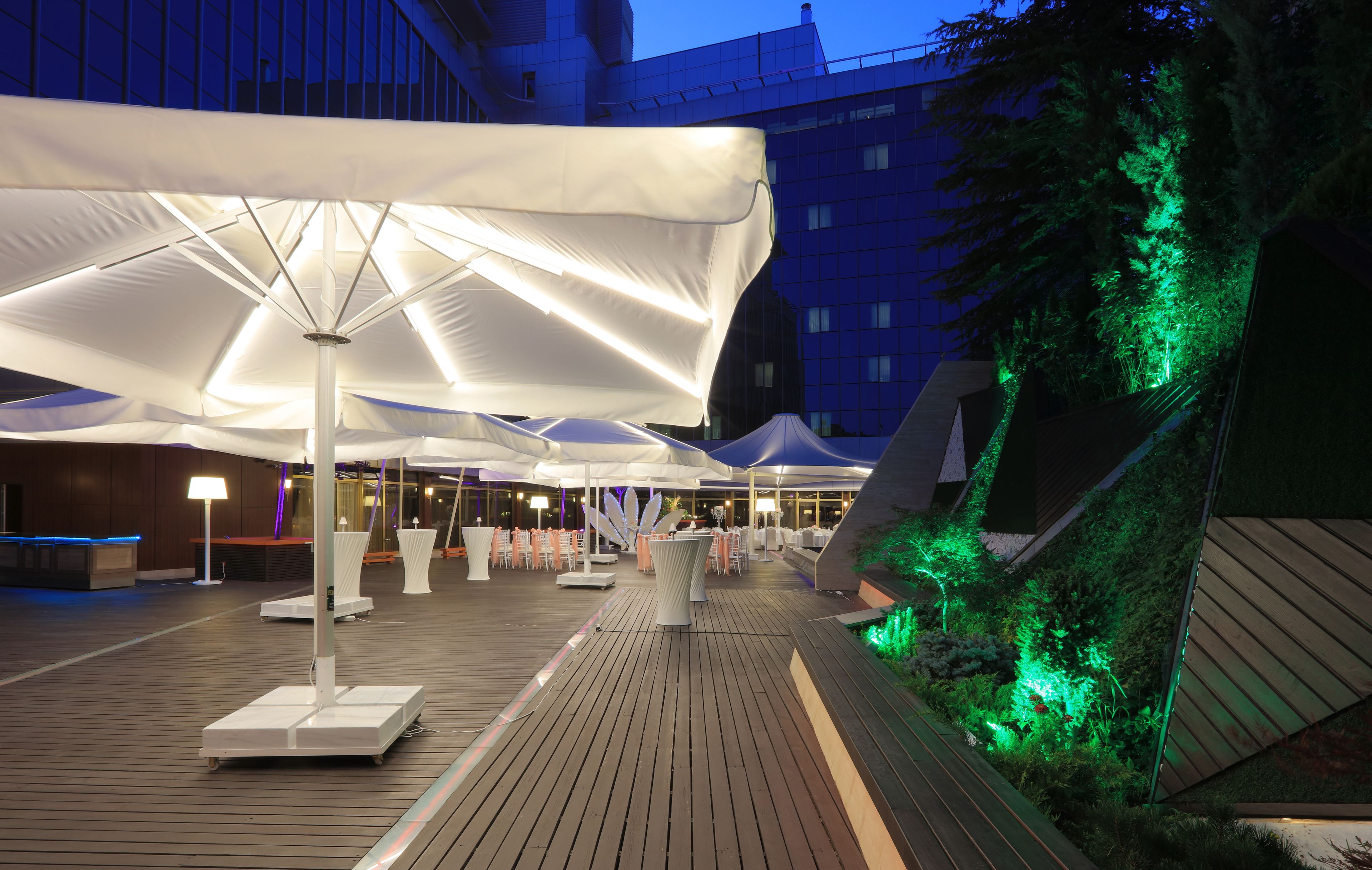 Outdoor banquet area