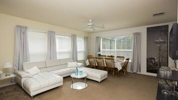 House, 5 Bedrooms, Private Pool | Living area | Flat-screen TV