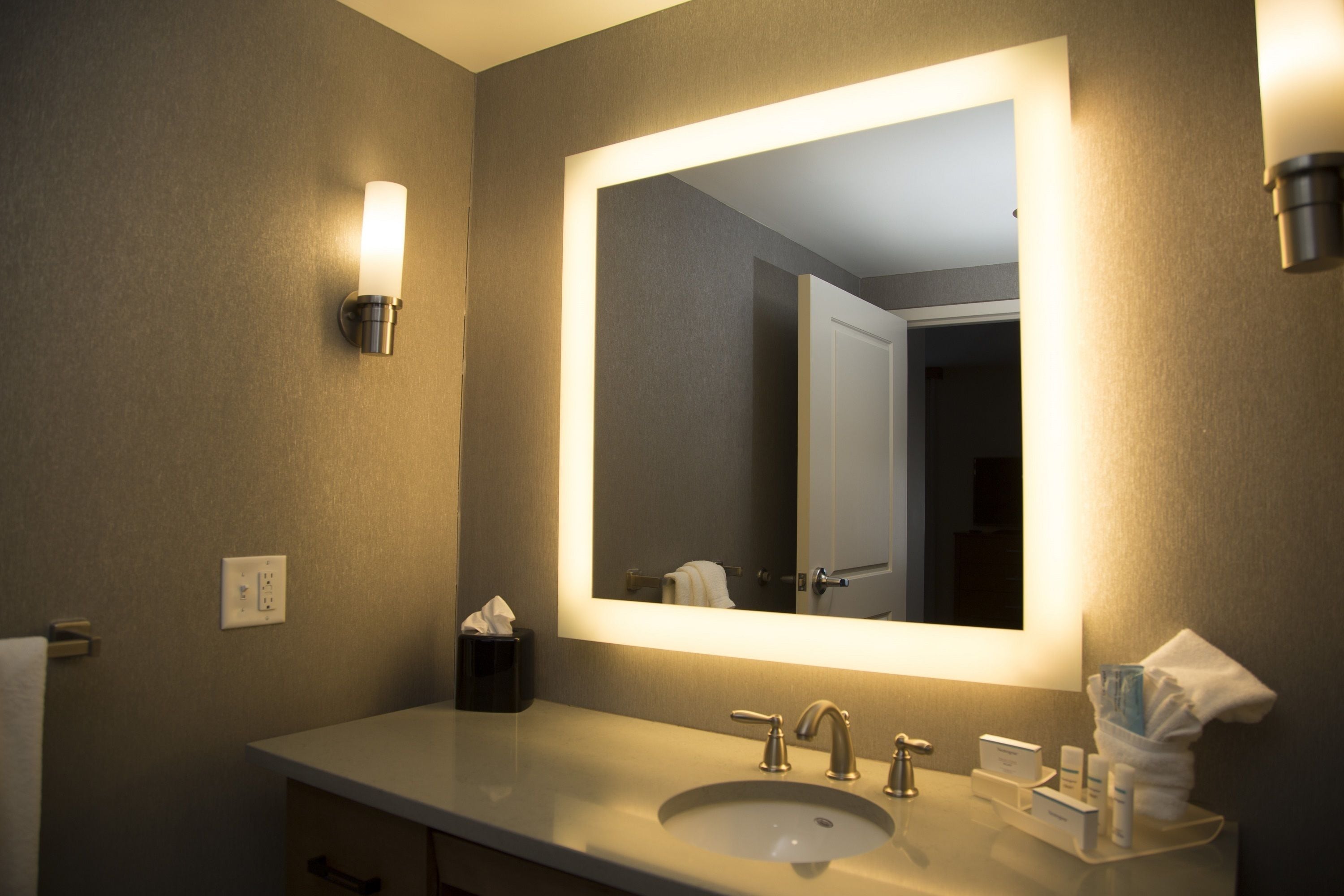 free toiletries, hair dryer, towels