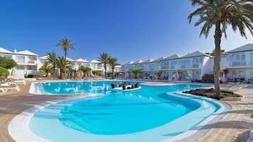 2 outdoor pools, open 10:00 AM to 6:00 PM, pool umbrellas, pool loungers