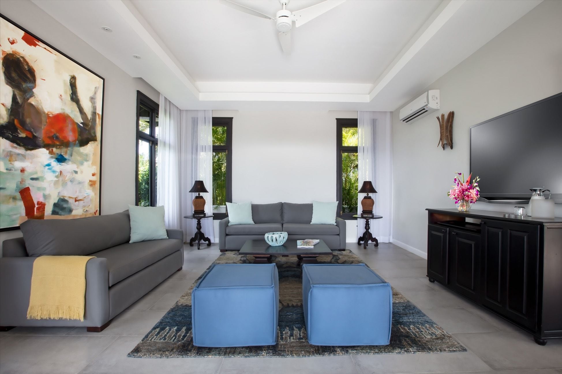 villa one | living room | flat-screen tv