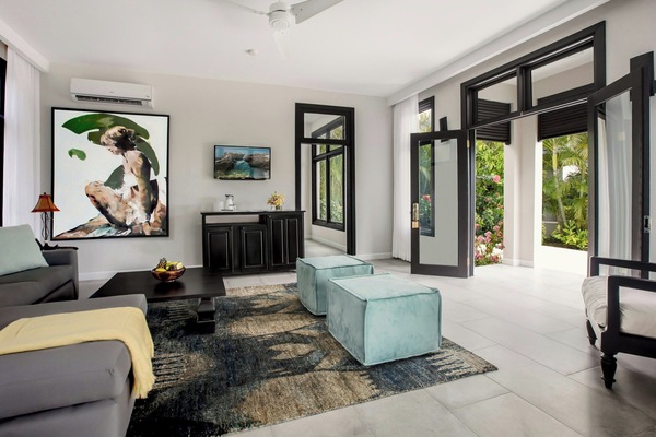 Villa, 1 Bedroom, Ocean View | Living area | Flat-screen TV