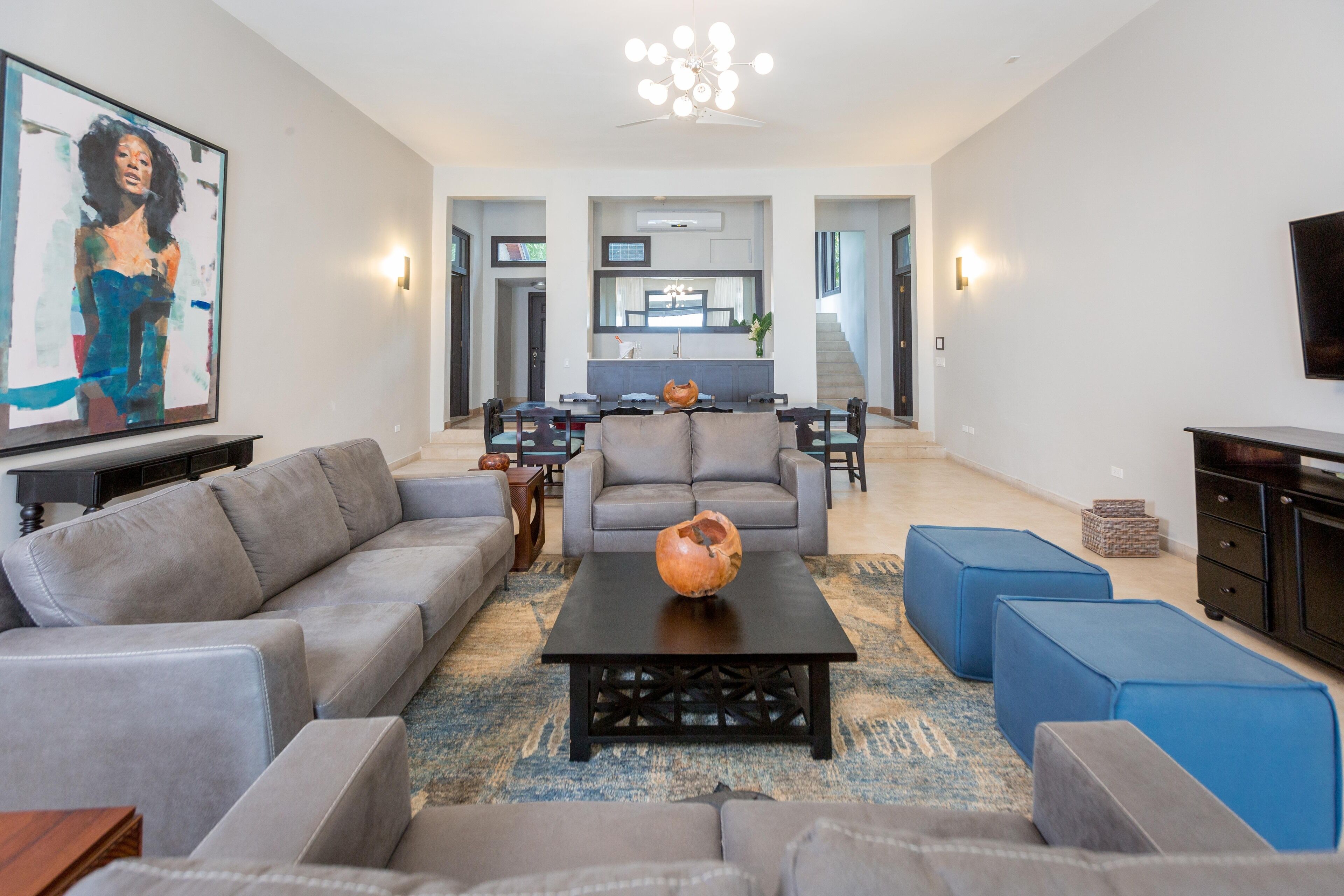 villa five | living area | flat-screen tv