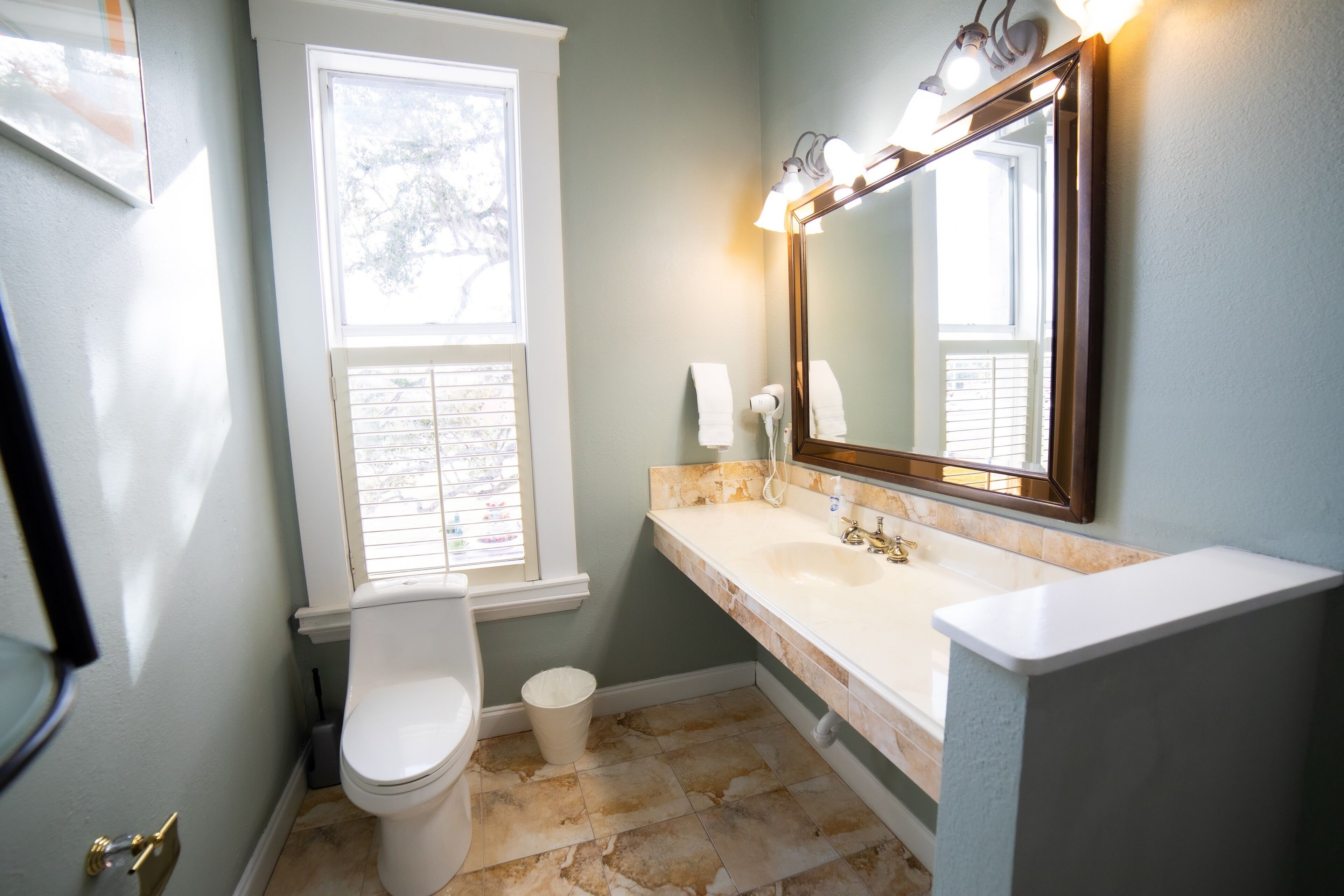 premium room, 1 king bed (modern style)  second floor | bathroom | designer toiletries, hair dryer, towels, soap