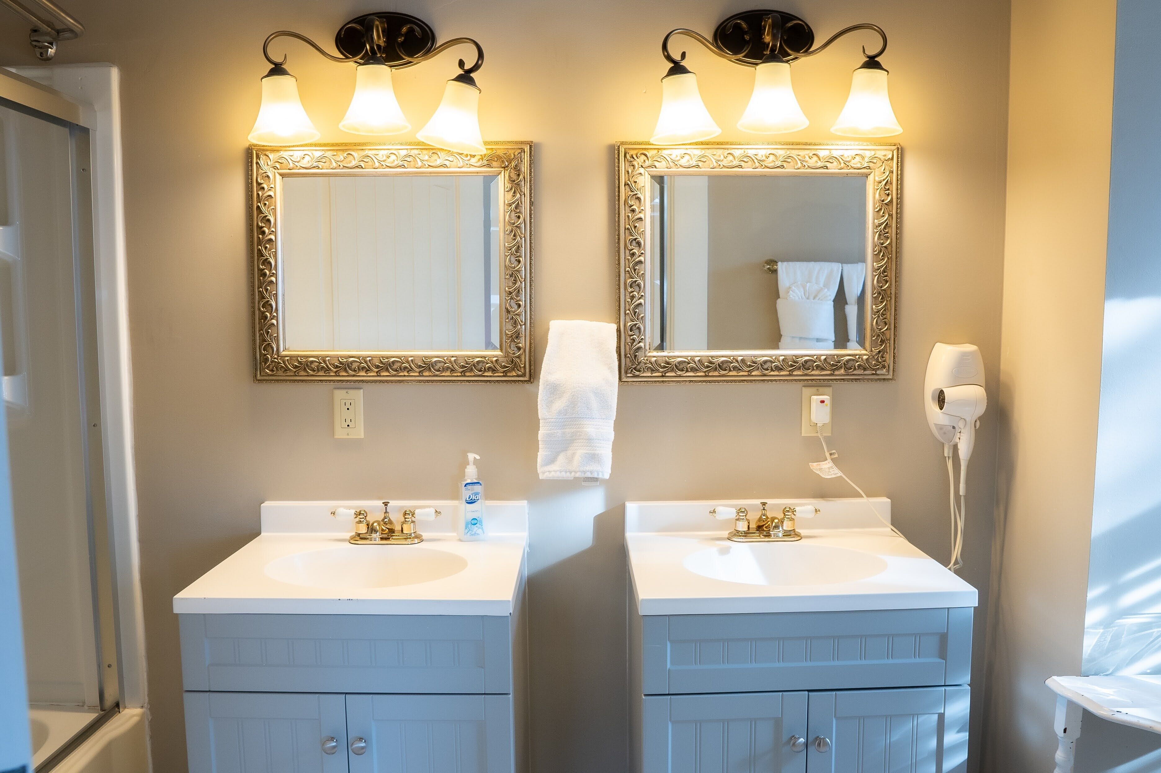 deluxe room, 2 queen beds (caribbean style) second floor | bathroom | designer toiletries, hair dryer, towels, soap