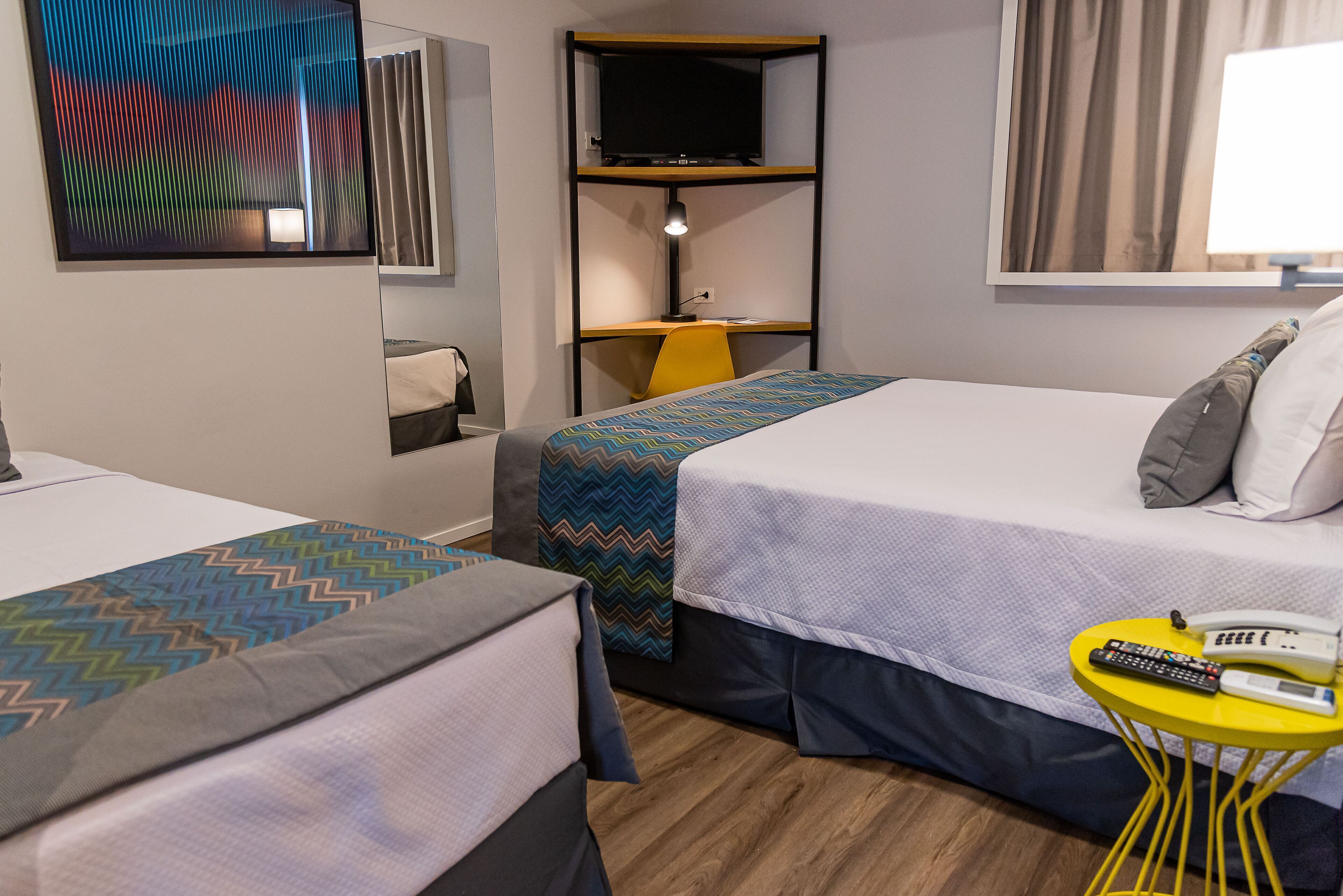 Minibar, desk, blackout drapes, free WiFi