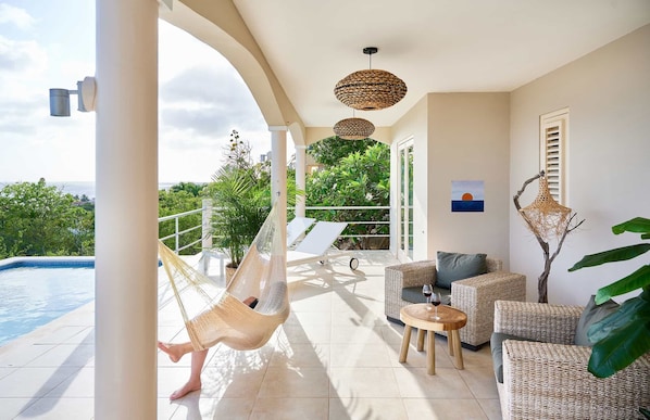 Deluxe Villa, 4 Bedrooms, Private Pool, Sea View | Terrace/patio - Coral Estate Rentals (St. Marie)