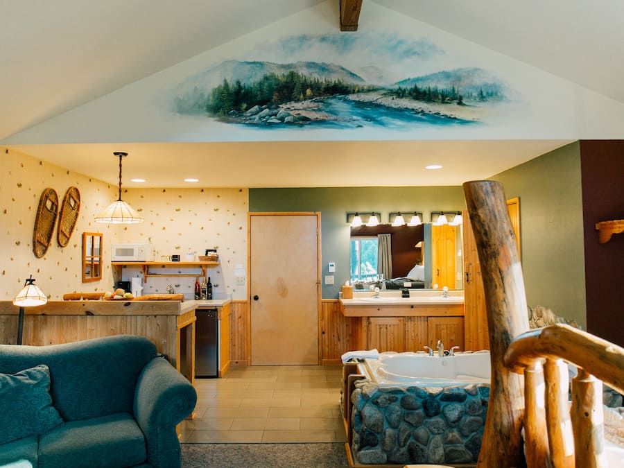 Natapoc | Oppholdsområde | En 42-tommers Flatskjerm-TV med Parabol-TV samt TV og peis