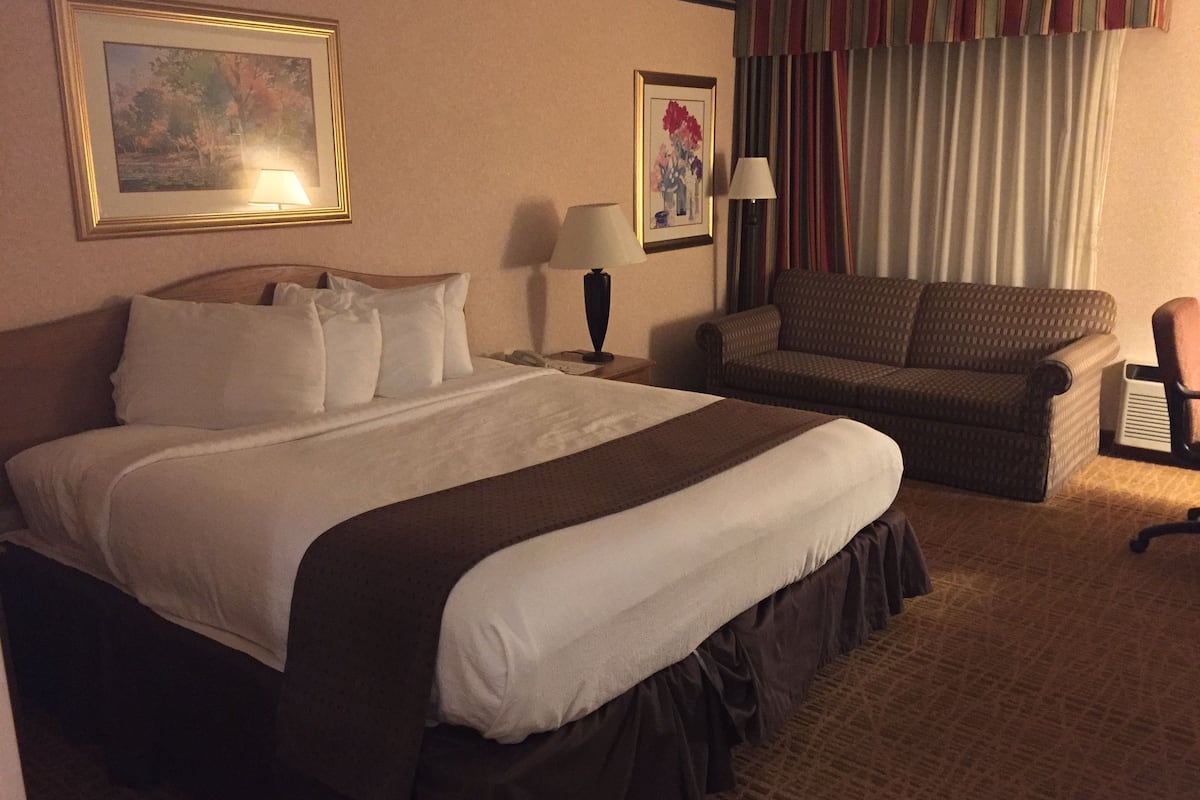 room, 1 king bed, accessible, non smoking | desk, laptop workspace, soundproofing, iron/ironing board