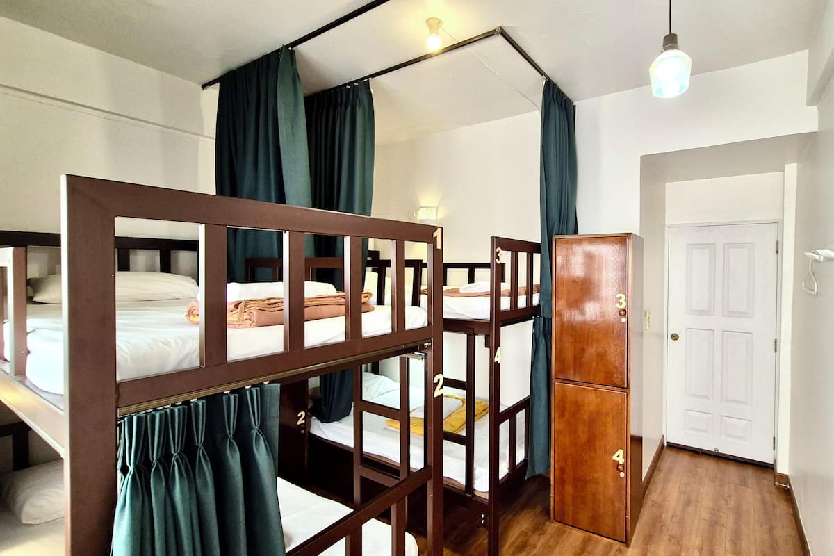 Mixed Dorm 4Beds | Pengeskab på værelset, lydisolering, gratis Wi-Fi, sengetøj