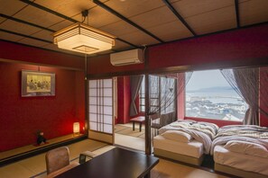 Japanese Style Deluxe Room with Tatami Area and Ocean View | Down comforters, in-room safe, free WiFi