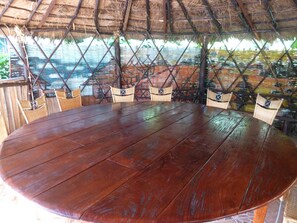 Breakfast, lunch, dinner served; international cuisine, pool views  - Footsteps Eco-Lodge (Gunjur)