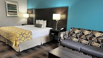 Premium bedding, pillowtop beds, desk, blackout drapes