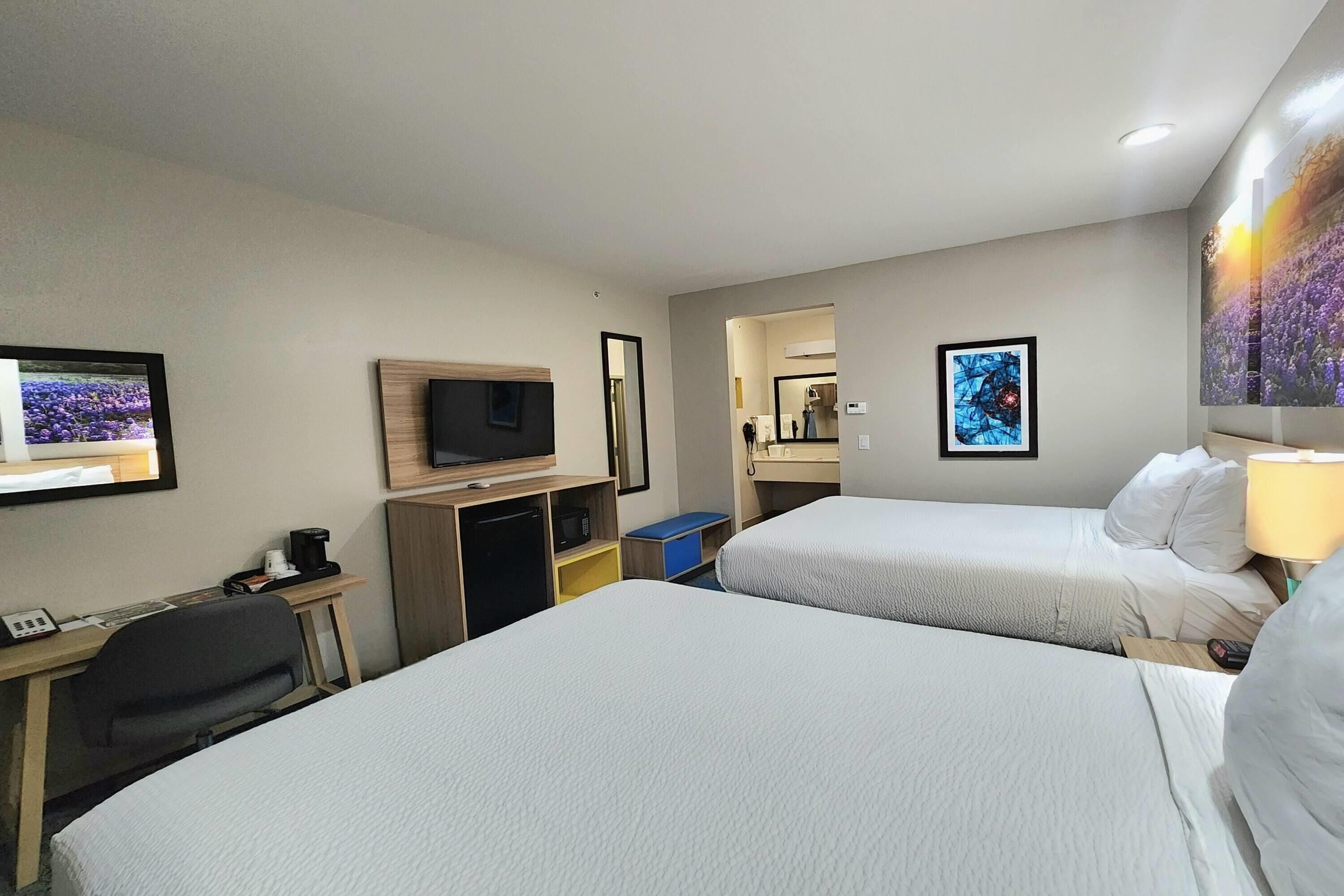 Room, 2 Queen Beds, Non Smoking | Premium bedding, desk, laptop workspace, iron/ironing board