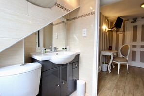 Free toiletries, hair dryer, towels