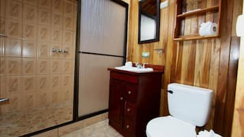 Rainfall showerhead, free toiletries, towels