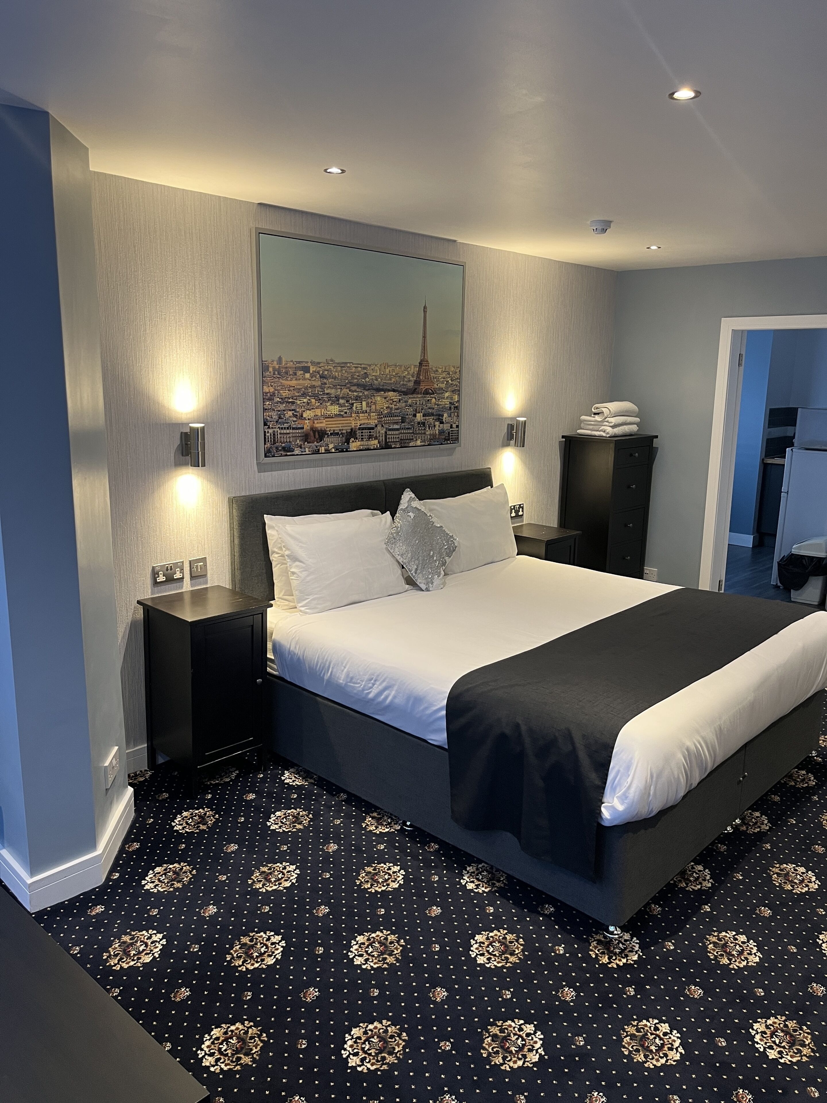 Iron/ironing board, free cots/infant beds, free WiFi, bed sheets