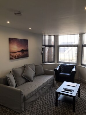 Superior Apartment (Bamburgh, Second Floor) | Living area | 40-inch flat-screen TV with digital channels, LCD TV, DVD player