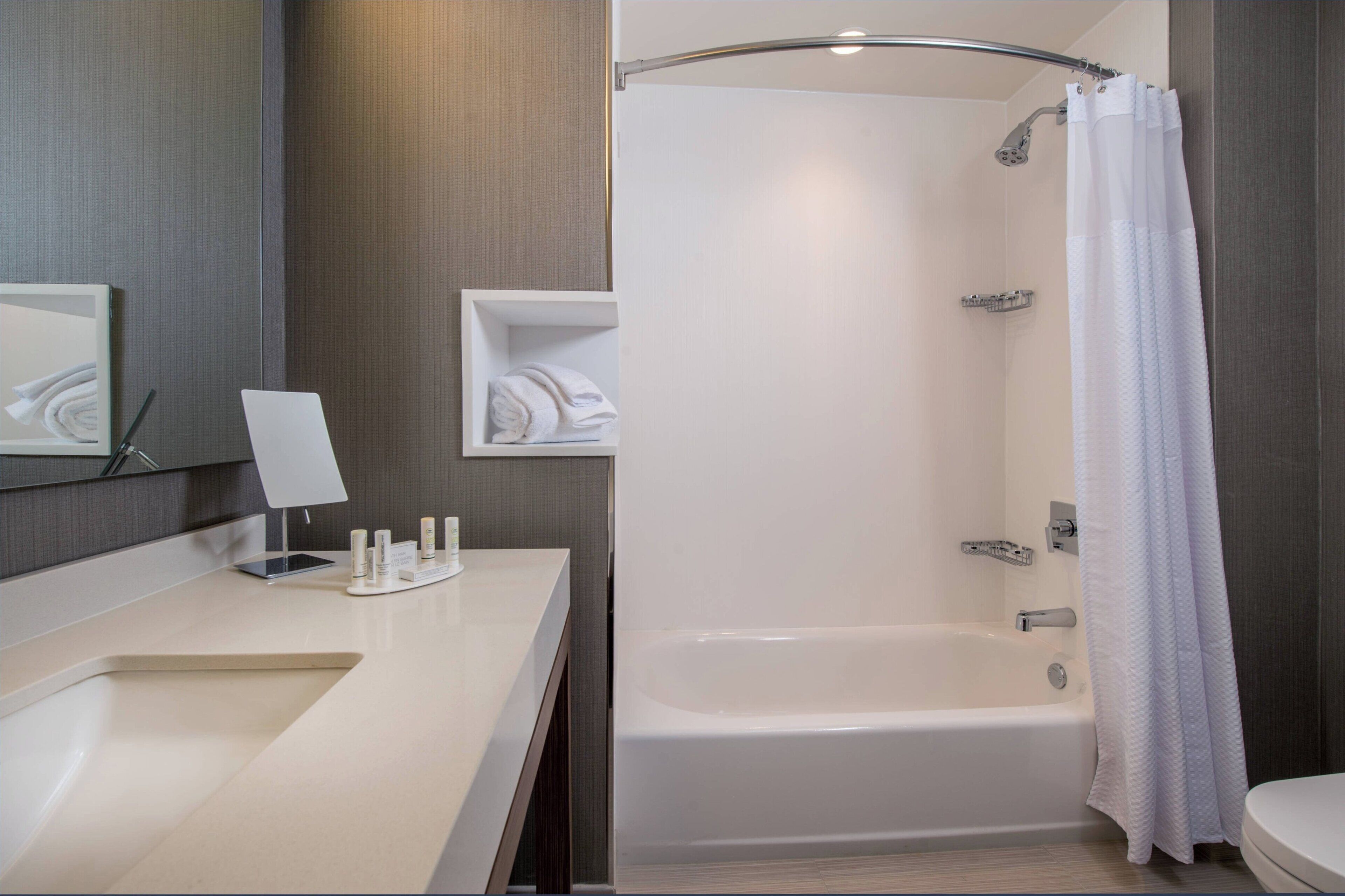 free toiletries, hair dryer, towels, soap