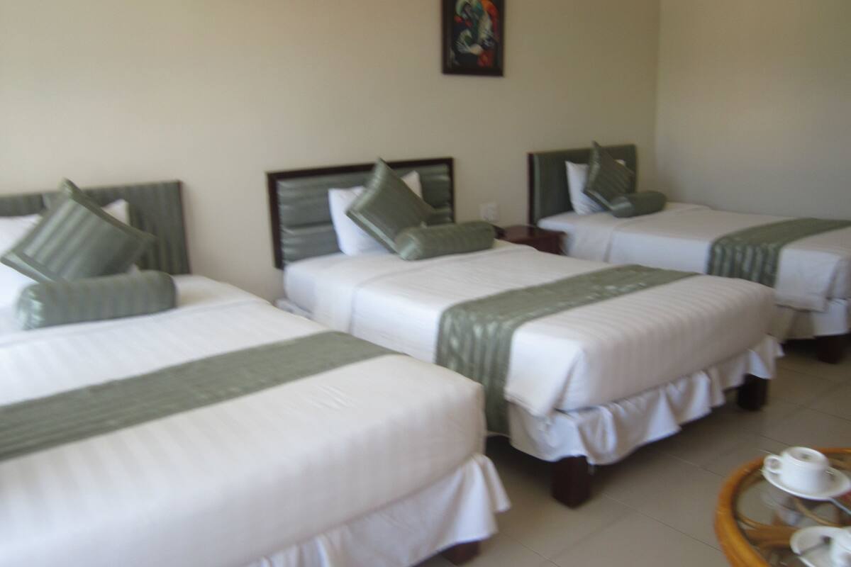 Deluxe Triple Room, Mountain View | Minibar, in-room safe, desk, rollaway beds