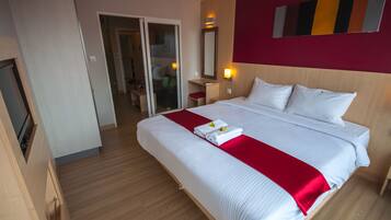 Minibar, desk, blackout curtains, rollaway beds