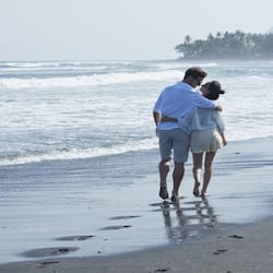 Couples can enjoy romantic strolls along this serene beach.