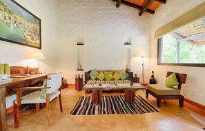 Casa de campo de lujo, 1 habitación, para no fumadores, vista a la colina | Área de sala de estar