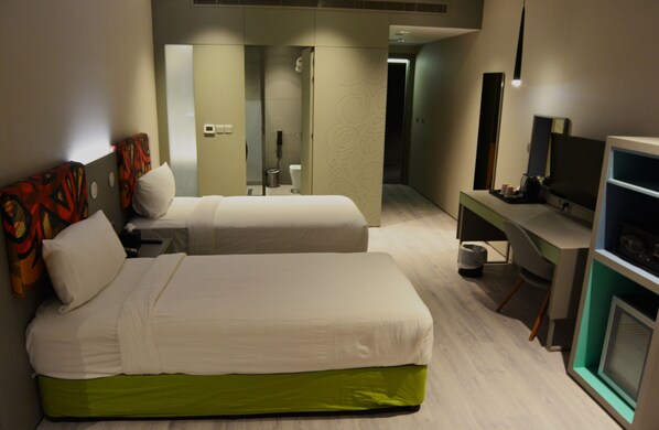 Standard Room, 2 Twin Beds (City Side) | Minibar, in-room safe, desk, laptop workspace - ibis Styles Dubai Jumeira (Dubai)