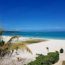 On the beach, white sand