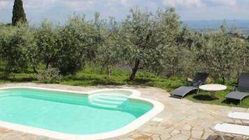 Piscina all'aperto, lettini