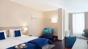 Literie de qualité supérieure, couette en duvet d'oie, minibar