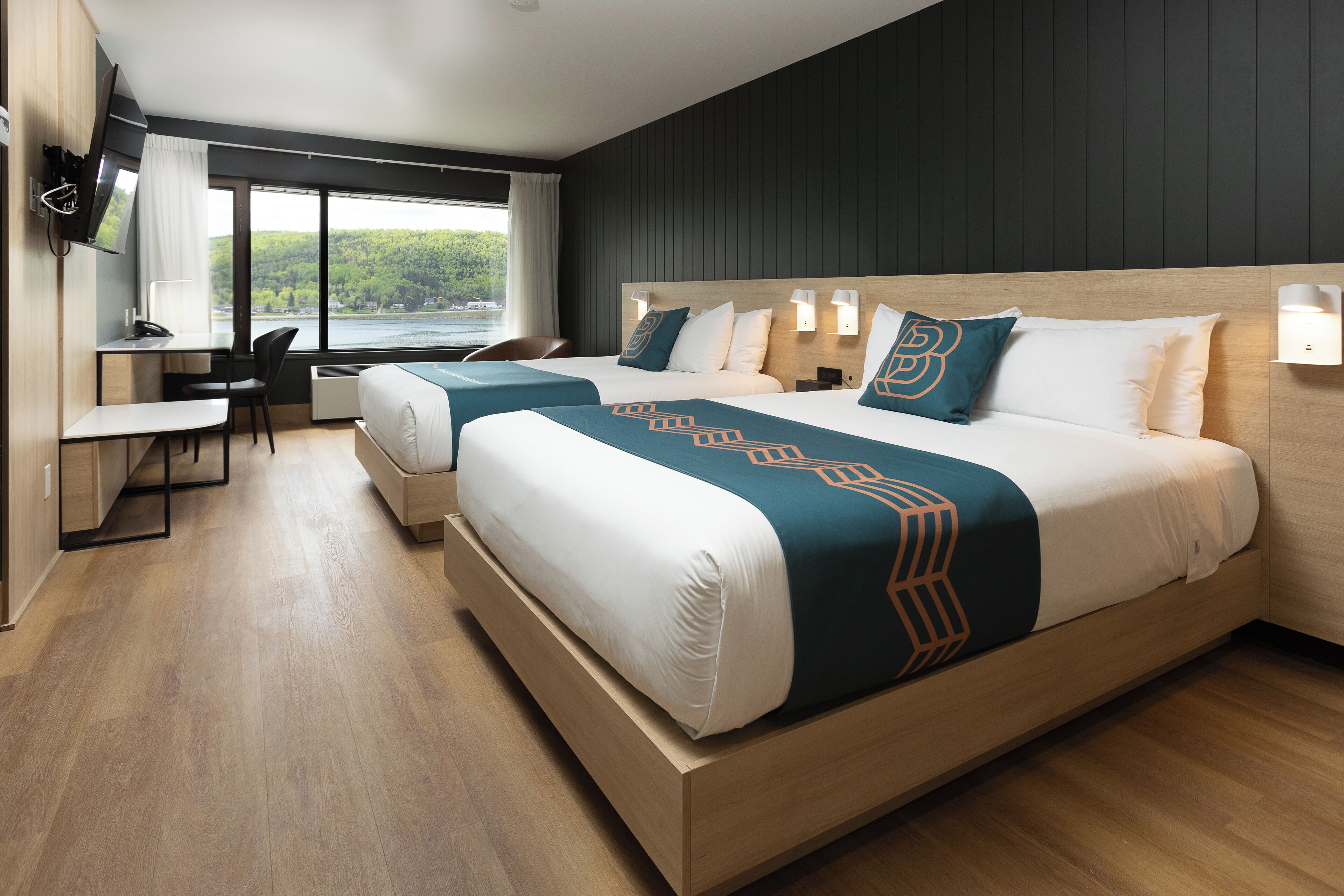 Chambre Double Supérieure, 2 grands lits, vue baie