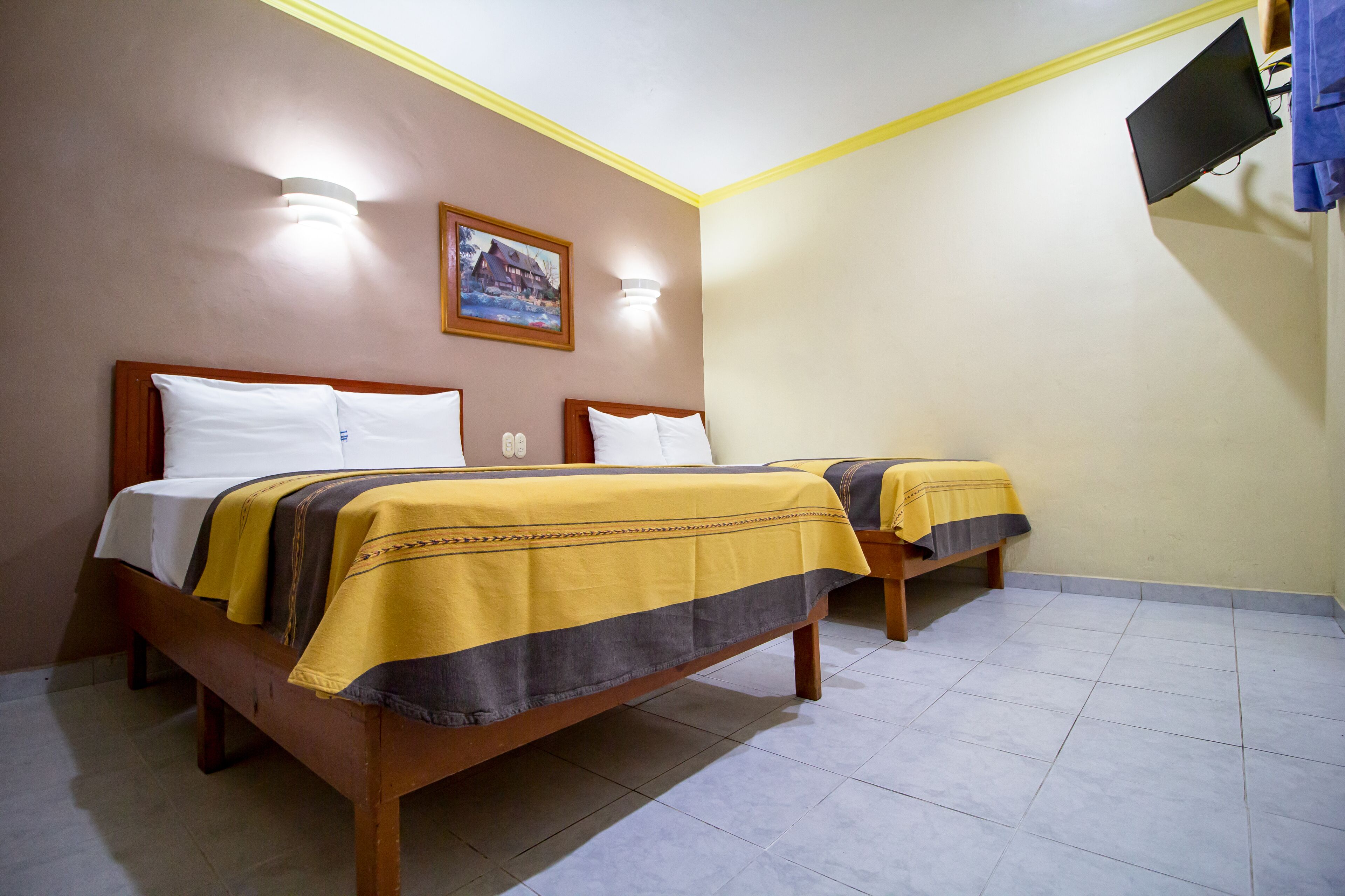 basic double room, 2 double beds | desk, free wifi, bed sheets