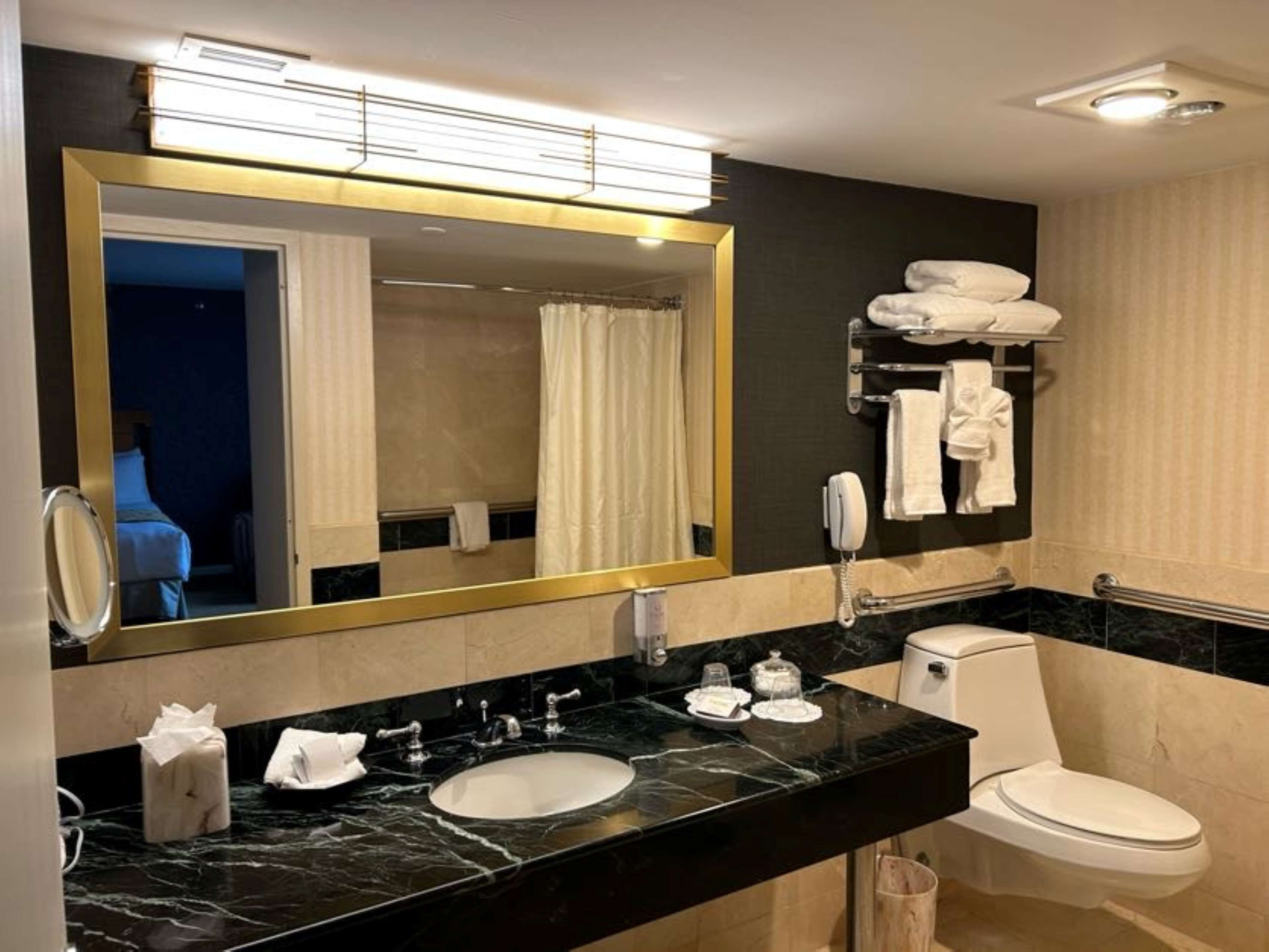 free toiletries, hair dryer, bathrobes, slippers