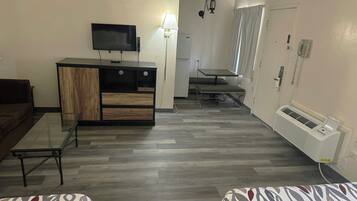 Room, 2 Double Beds, Non Smoking, Refrigerator & Microwave | Desk, laptop workspace, blackout drapes, iron/ironing board