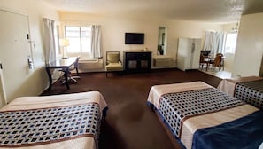 Studio Suite, Multiple Beds, Non Smoking, Kitchenette | Desk, laptop workspace, blackout drapes, iron/ironing board