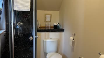 Ensemble douche/baignoire, sèche-cheveux, serviettes fournies