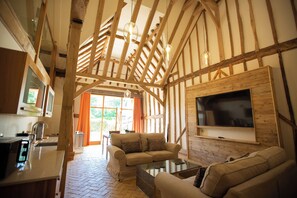 Honeymoon suite | Woonruimte | Een 40-inch plasmatelevisie met satellietzenders en een televisie
