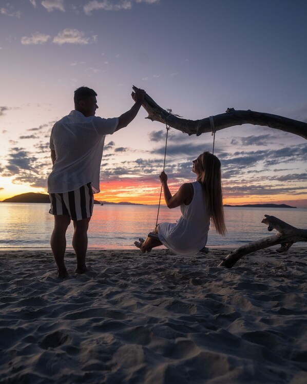 On the beach, beach shuttle, beach massages, fishing