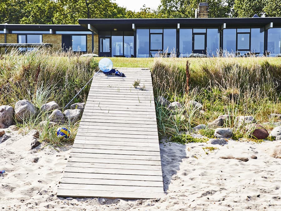 On the beach, fishing