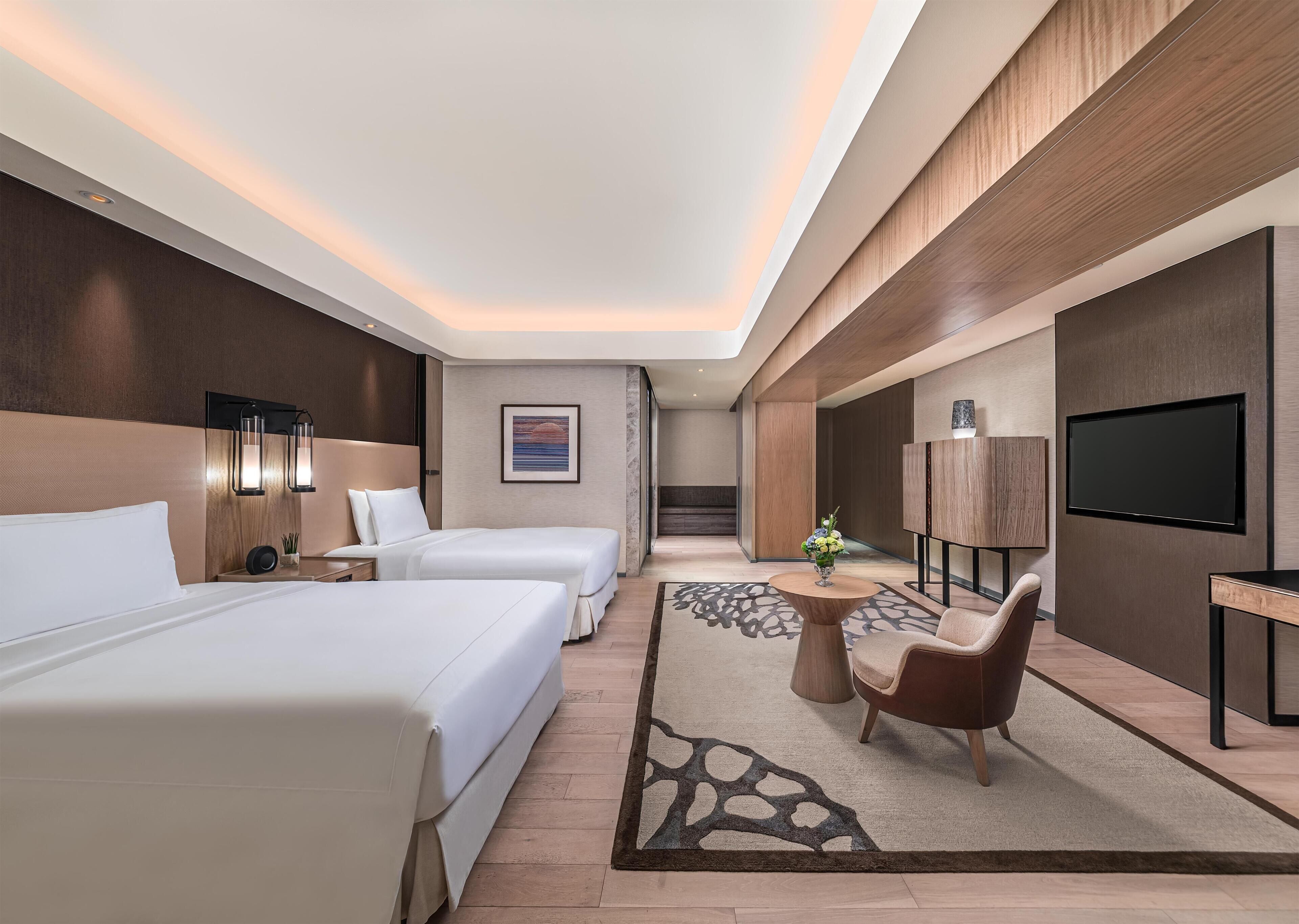 Ropa de cama de alta calidad y minibar 