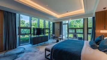 Minibar, in-room safe, alarm clocks