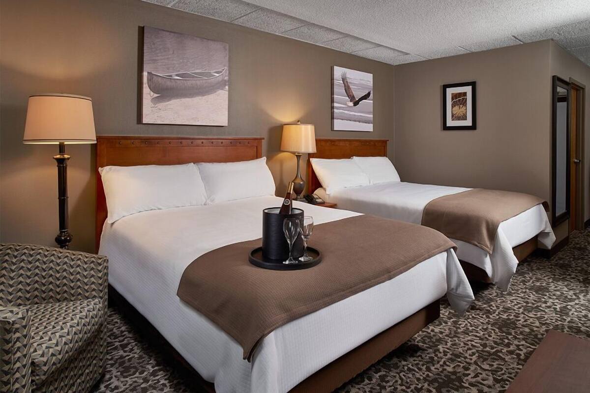 Standard Room, 2 Double Beds, Non Smoking | Iron/ironing board, rollaway beds (surcharge), WiFi (free), alarm clocks