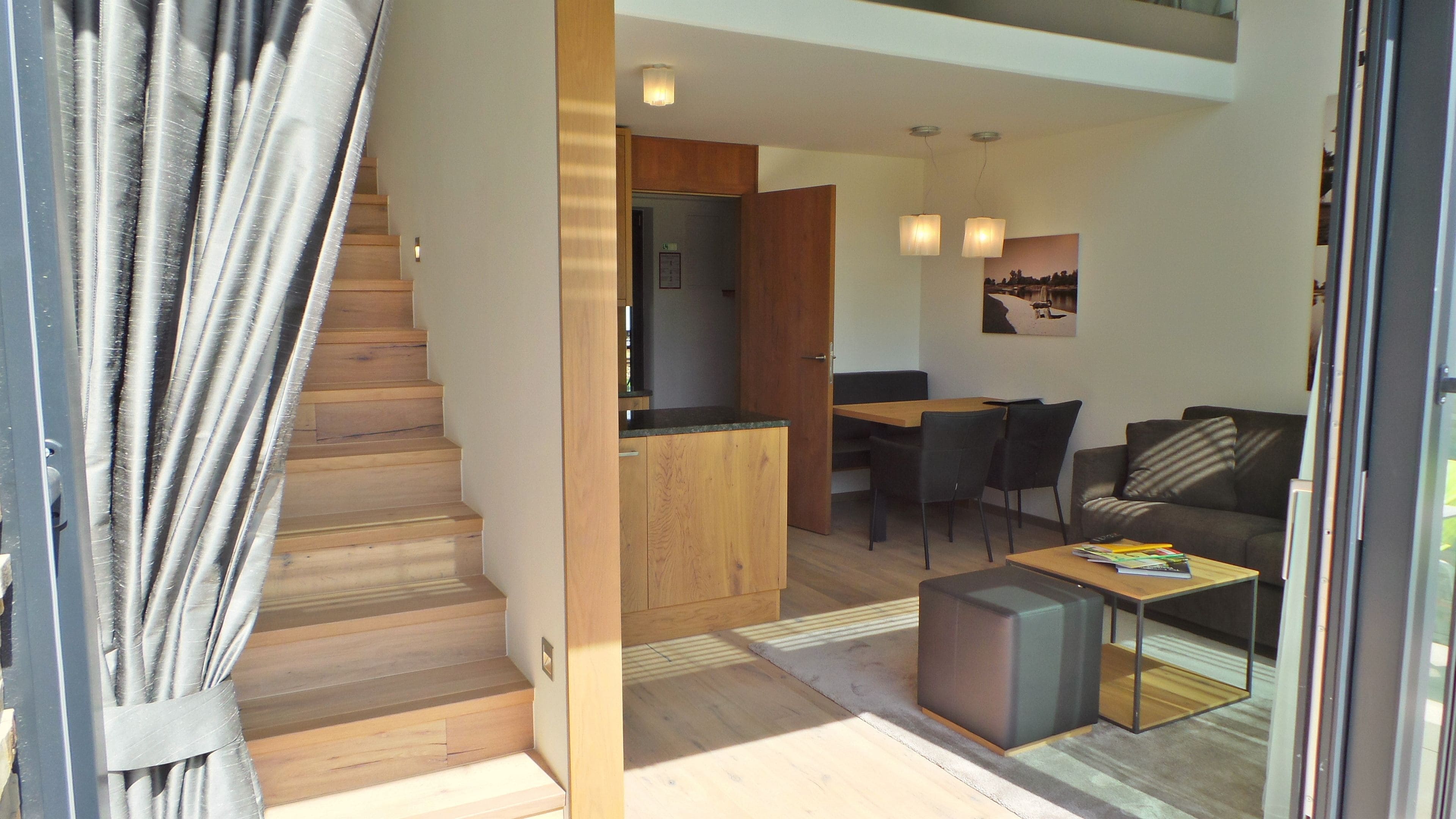 luxury apartment, 1 queen bed with sofa bed, kitchen | living area | flat-screen tv