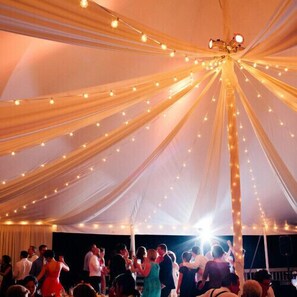 Outdoor banquet area