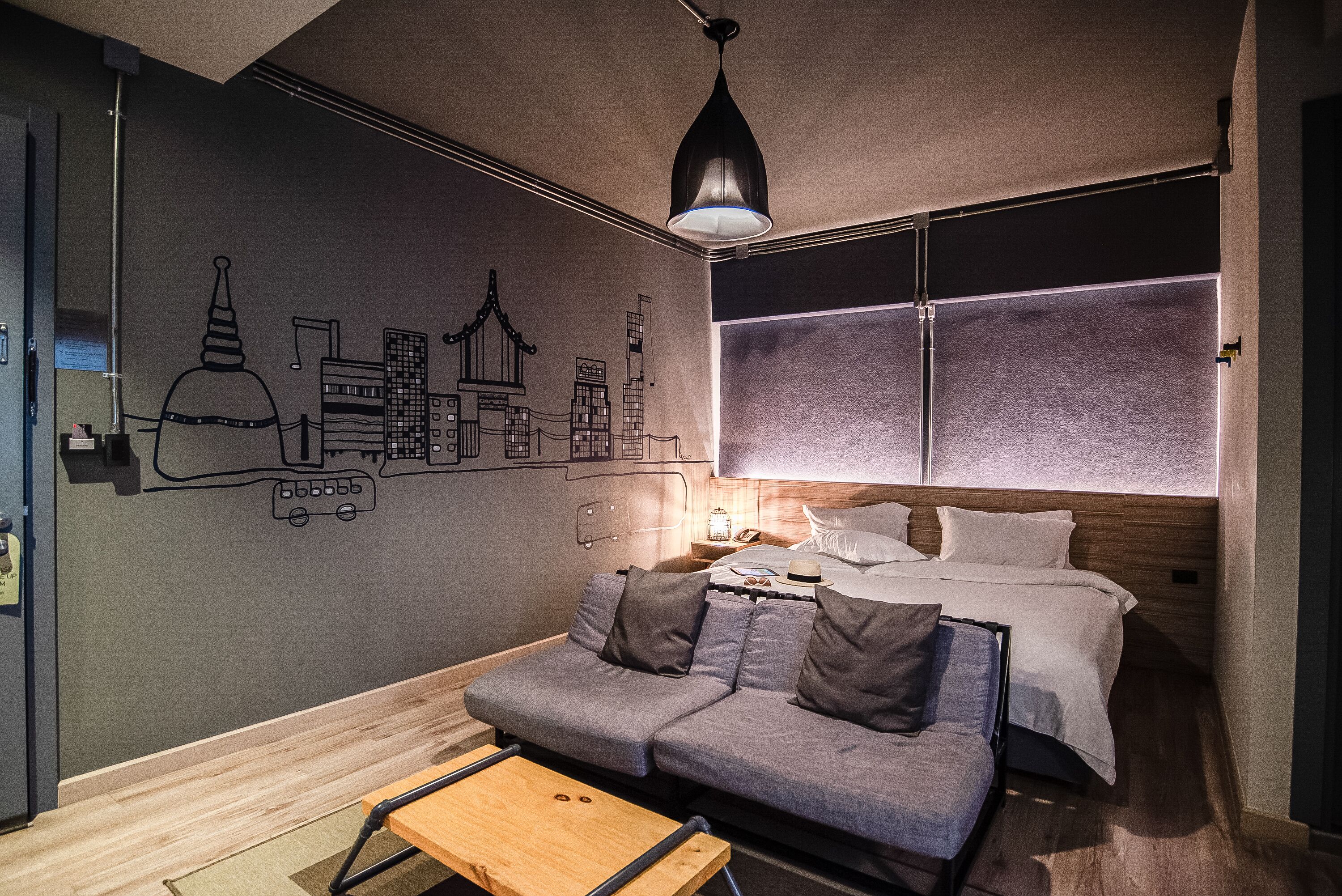 memory-foam beds, in-room safe, individually decorated, desk