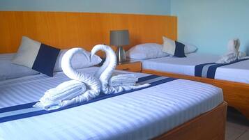 Desk, blackout drapes, soundproofing, rollaway beds (surcharge)
