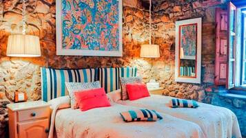 Down comforters, individually decorated, individually furnished, desk